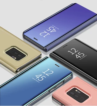 Smart Pilna Telefonu Gadījumā Pārsegu Fundas Samsung Galaxy A31 A41 A21S, Ņemiet vērā, 20 Pro 10, Plus 8 9 Spogulis Gadījumā Plastmasas Atbalsta Gadījumā