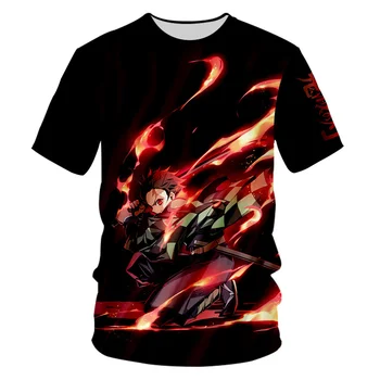 Smieklīgi Demon Slayer T Krekls 3D Bērniem Asmens Spoku T-kreklu Kimetsu Nav Yaiba Anime Dēmons Asmens Atdzist T Kreklu apdruka Vīriešu Apģērbs Oversize