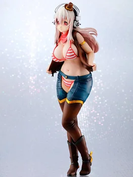 Super Sonico Cowgirl PVC Anime Seksīgs Skaitlis Rotaļlieta Modelis Lelles Pieaugušo Kolekcija Dāvanu