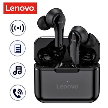 Sākotnējā Lenovo Bluetooth austiņas QT82 Bezvadu headphons Mini Dvīņi Austiņām Mic Modes Sports Maksas Kaste Ar Mic Earbuds