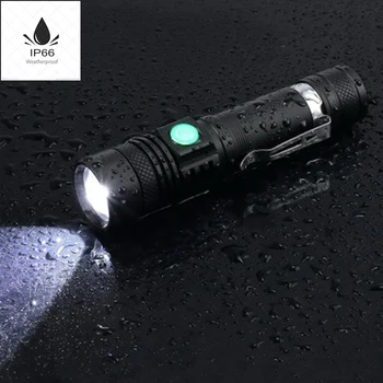 Ultra Bright LED Lukturīti Ar XP-L V6 LED lampas, krelles Ūdensizturīgs Lāpu Zoomable 4 apgaismojuma režīmi Multi-USB uzlādes funkcija