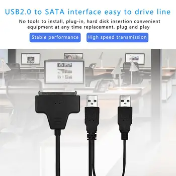 USB 2.0 Sata Adapteri, Ārējam Strāvas avotam par 2.5/3.5 collu SSD Cietā Diska Pārveidotājs Kabelis Atbalsta 2.5 collas SATA1 & SATA2
