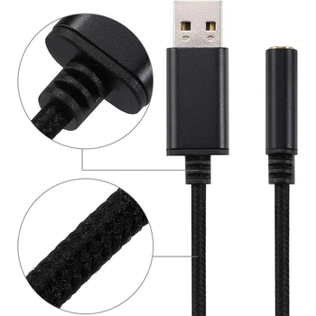 USB 3,5 mm Austiņu Ligzda Audio Adapteri,Ārējo Stereo Skaņas Karte, PC, Portatīvo datoru, par PS4,Mac Utt (0.6 Kājām)