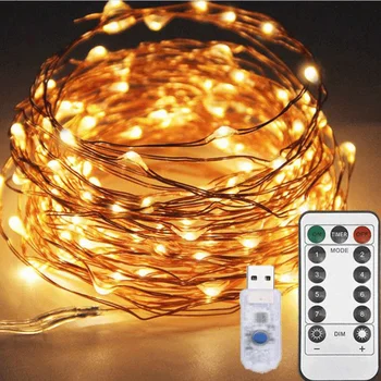 USB LED String Light Pasaku Ziemassvētku Gaismas Vainags Aizkaru tālvadība 5M/10M/20M Vīt LED Gaismas Jaunā Gada, Ziemassvētku Dekori