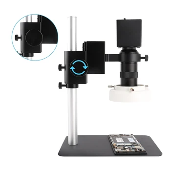 Video Mikroskopu, 8MP Rūpniecības Kamera VGA Interfeiss C-mount Objektīvs Regulēšana Fokusēšanas Turētājs Digitālo Elektronisko Kamera LEDLight