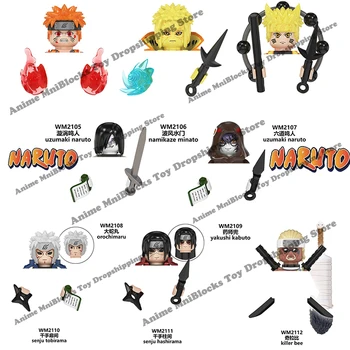 WM6106 Vienas Pārdošanas Naruto bloki, Celtniecības Bloki, Rotaļlietas Anime Japāņu karikatūra Rakstzīmes Naruto Ķieģeļi, Aksesuāri, Bērnu Dāvanas