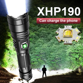 XHP190 Taktiskais Lukturītis 26650 Visvairāk lieljaudas Uzlādējams LED Lukturītis Ūdensizturīgs Lāpu Gaismas XHP160 XHP90 Tālummaiņas Puses Lampas