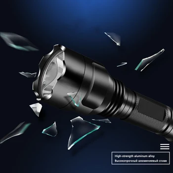 XHP50 Taktiskās Gaismas Lukturīti Lampas Lāpu 5 triecienizturīgs Cietais Defense Led Spuldzes C8 Medību Alumīnija Black T6 3800 15W
