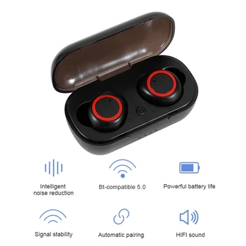 Y50 TWS Bluetooth Austiņas Bezvadu Austiņas Stereo Austiņas Sporta Earbuds Mikrofons Ar Uzlādes Lodziņā Viedtālrunis