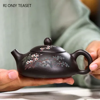 Yixing Violetā Māla Tējkanna Slaveno Roku Darbs Bumbu Caurums Filtrācijas Tējas Katlā Ķīnas Autentisks Zisha Tējas Komplekts Tējkanna Tējas Ceremonija