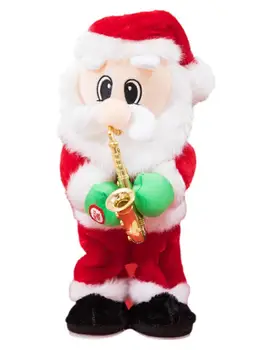 Ziemassvētku Dāvanu Dejas Elektriskā Muzikālo Rotaļlietu, Dziedāšana, Dejošana Santa Rotaļlieta Spēlē Saksofonu Santa Claus Lelle Ziemassvētku Rotājumi