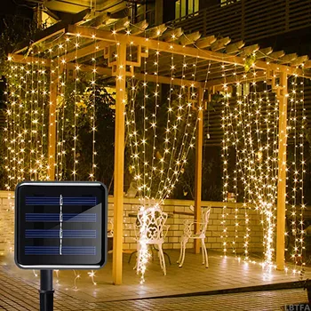 Ziemassvētku Rotājumi Mājas Saules LED Pasaku Vainags Aizkaru Stīgu Gaismas 3Mx3M Aizkari Mājas Vīt Led Gaismas Dekori