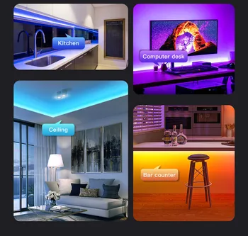 Zigbee Smart Home Led Lentes RGB Gaismas Tuya Wifi USB Led Gaismas Sloksne 5050 Istabas PC TV Apgaismojums Darbojas Ar Alexa /Zigbee Centrmezglu