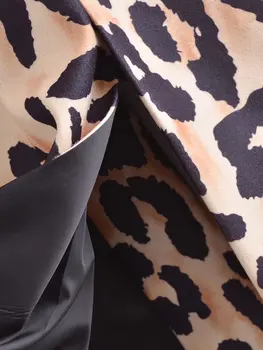 ZXQJ Sieviešu Leopard Vilnas Mētelis Ir 2021. Rudens Modes Dāmas Šiks Zaudēt Gadījuma Pogu Ilgi Streetwear Lielajam Sieviešu Virsdrēbes