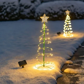 Āra Ziemassvētku Eglīte Saules Pasaku Gaismas Vainags Jaunais Gads LED String Light Dārza Ziemassvētku Brīvdienu Apdare Apgaismojums