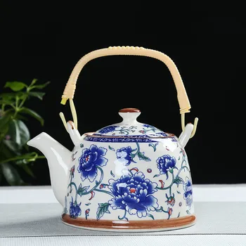 Ķīnas Porcelāna Tējkanna ar Sietiņu Neto Augsta Jauda 500 900ML Tradicionālā Ķīniešu Retro Keramikas Tējas Komplekts Apdare Accessorie